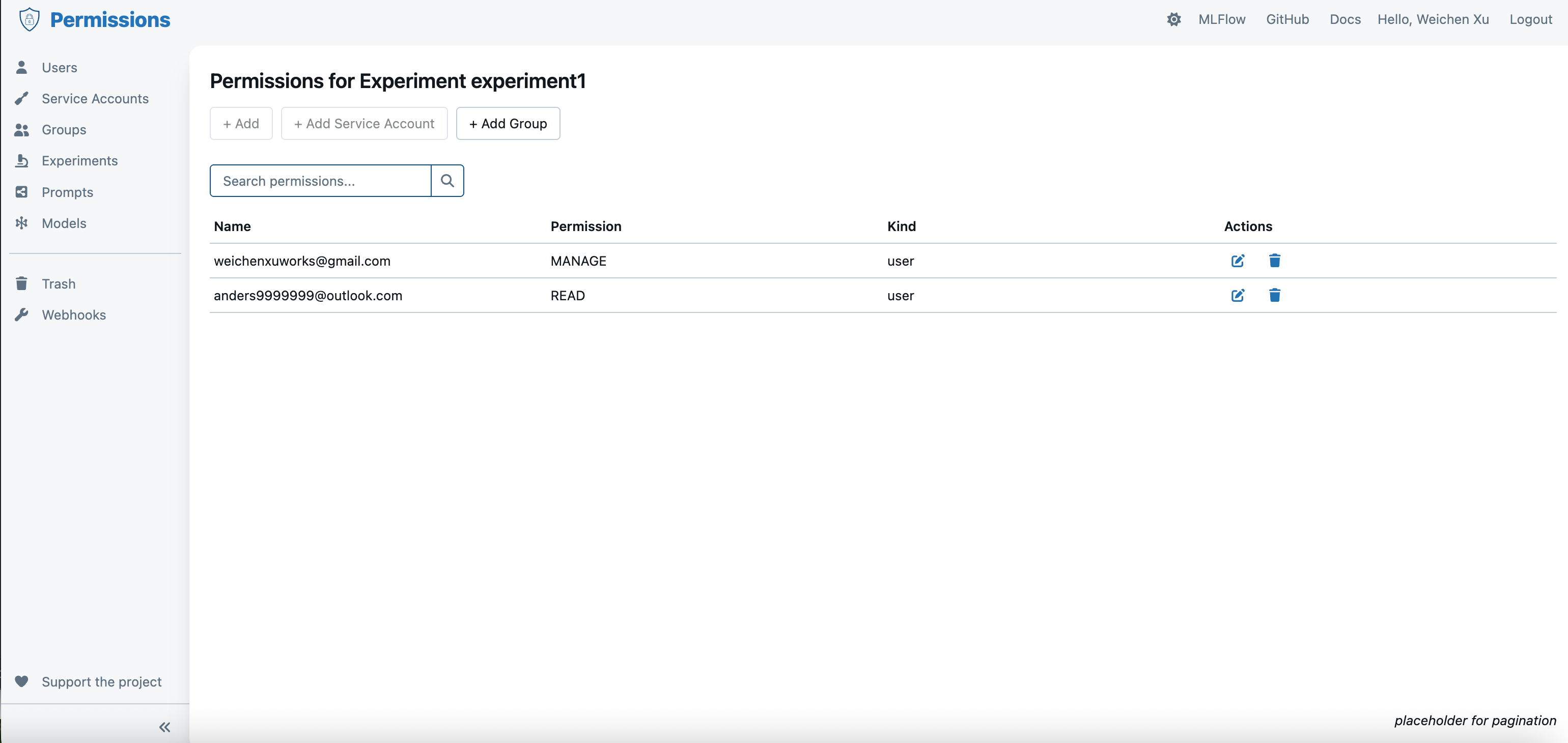 custom action setting