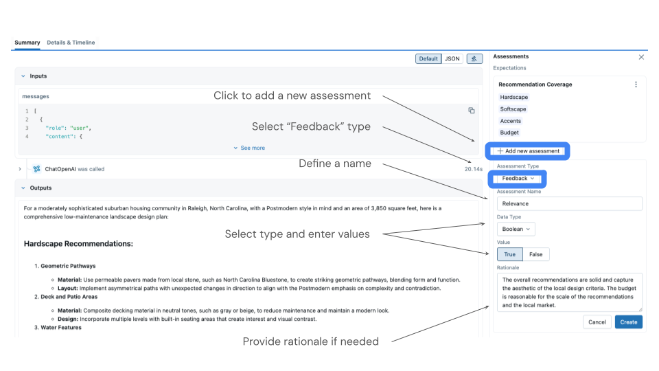 MLflow UI Feedback Interface