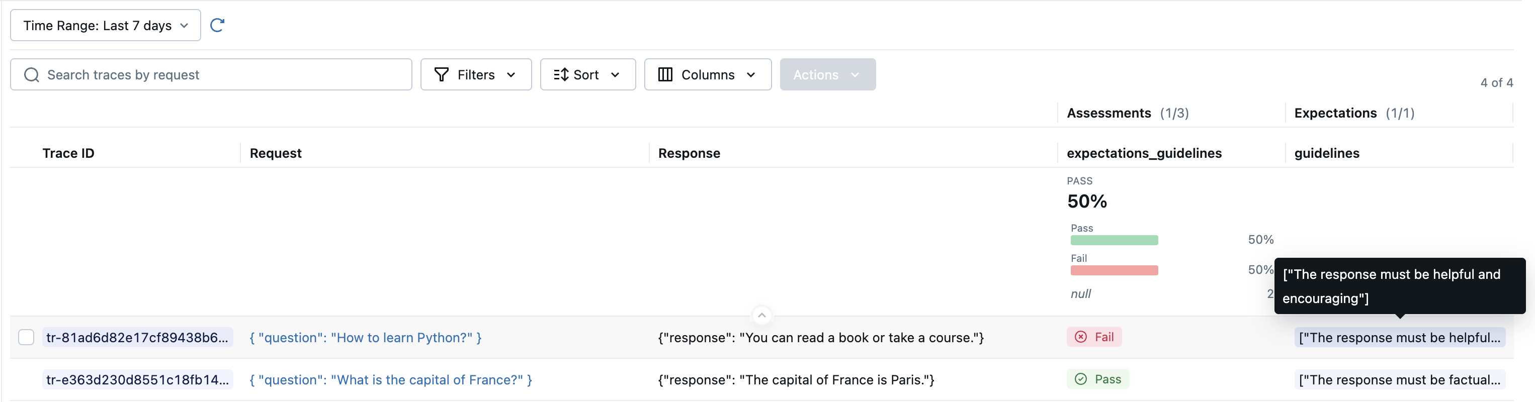 Expectations Guidelines judge results